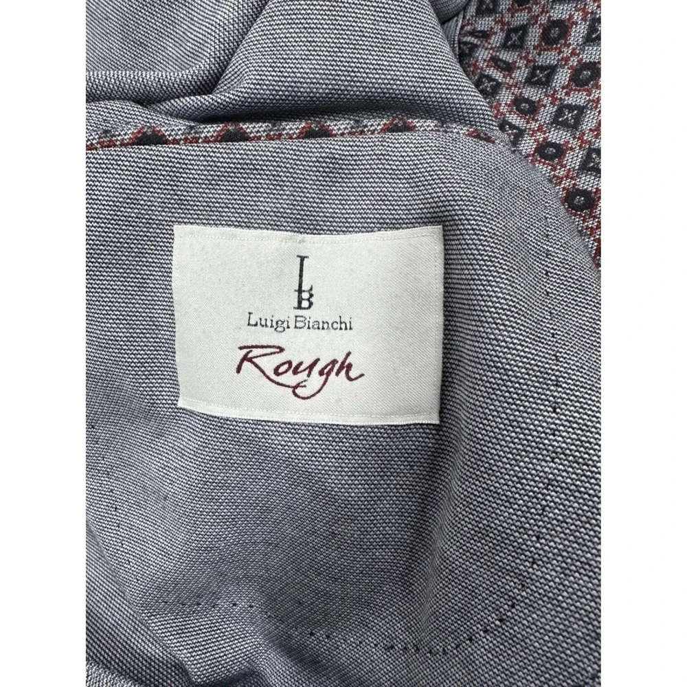 Luigi Bianchi Rough Grey Cotton Blend Blazer Sport Coat Made in Italy Size 52‎ R